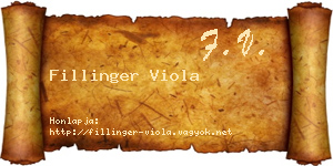 Fillinger Viola névjegykártya